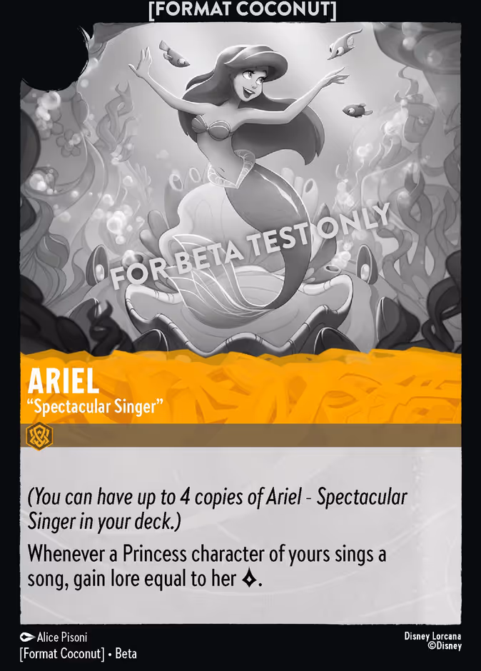 Ariel — Spectacular Singer Format Coconut character card