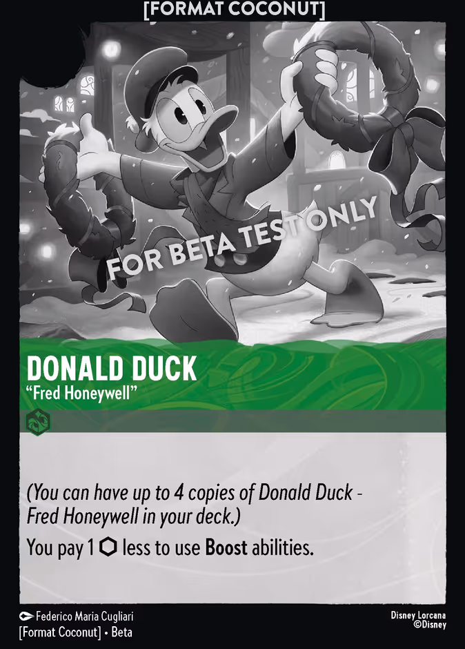 Donald Duck — Fred Honeywell Format Coconut character card