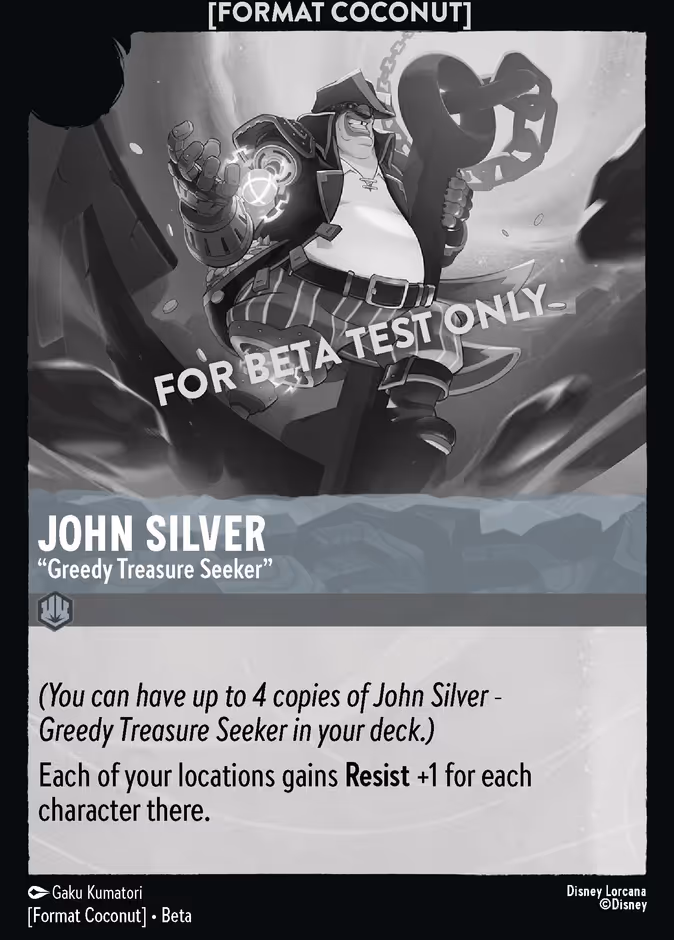 John Silver — Greedy Treasure Seeker Format Coconut character card