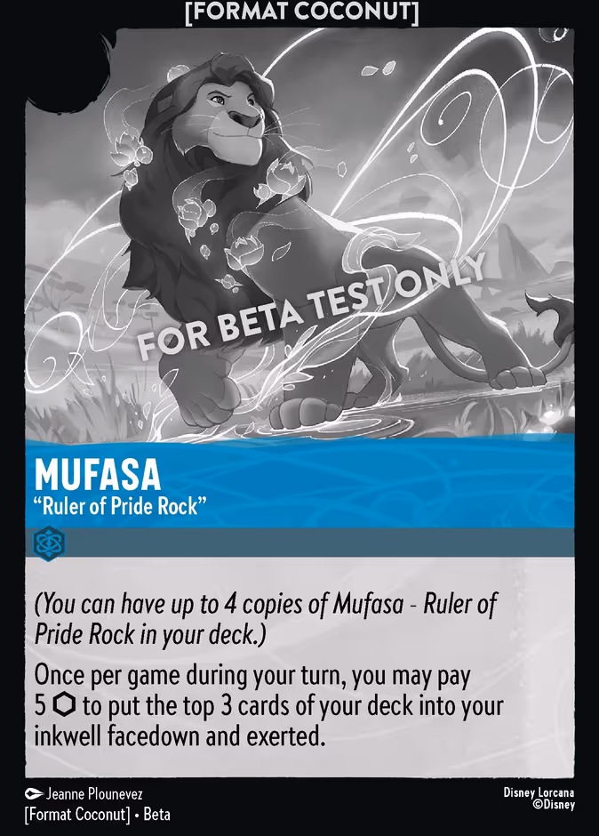 Mufasa — Ruler of Pride Rock Format Coconut character card