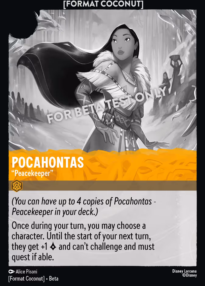 Pocahontas — Peacekeeper Format Coconut character card