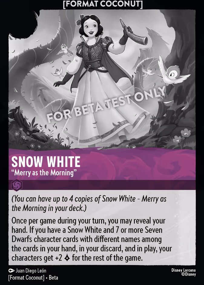 Snow White — Merry as the Morning Format Coconut character card